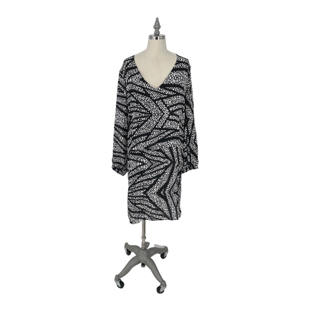 NWOT Revolve Three Eighty Two Long Sleeve Multi-Color Dress - Black- Large
